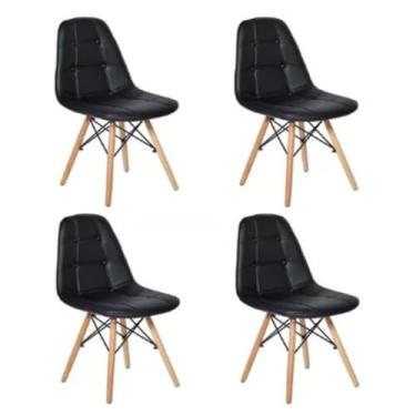 Imagem de Kit 4 Cadeiras sem Braços Eames Botone Preto
