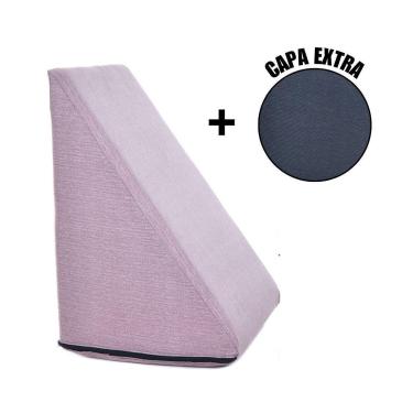 Imagem de Almofada Triangular Encosto Anatômico Espuma Apoio Costas Repouso Leitura + Capa Extra-Unissex