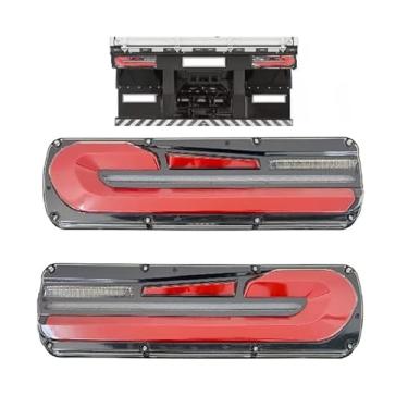 Imagem de Par Lanterna Led Caminhão Traseira Seta Sequêncial 46cm KLX Qualidade e Inovação