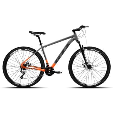 Imagem de Bicicleta Aro 29 GTI ROMA em Aluminio 24 Velocidades Freios Hidráulicos Garfo de Suspensão,15,Laranja Degradê Cinza