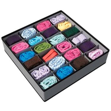 Imagem de Organizador de Gavetas Guarda-Roupa TNT Colmeia (Cinza, Meias/Cueca/Calcinha)