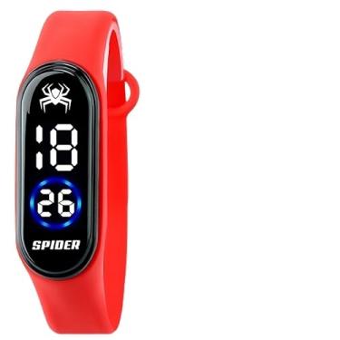 Imagem de Relogio infantil digital prova d'água caixa menino esportivo original vermelho data