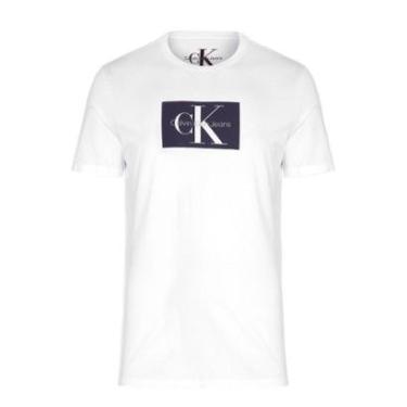 Imagem de Camiseta Calvin Klein Jeans Masculina Issue New Logo Dark Block Branca-Masculino