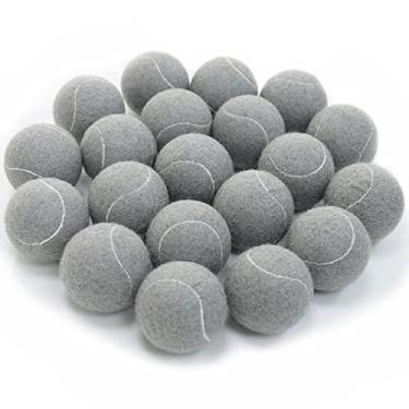Imagem de URBEST Bolas de tênis avançadas com 20 unidades, bolas de tênis de treinamento para jogadores iniciantes, bolas de brinquedo de cachorro de estimação com bolsa de transporte de malha para bola de