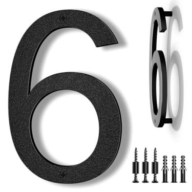 Imagem de IVERRA Números grandes flutuantes de 20 cm, número de casa moderno preto para uso externo, números de endereço residencial para portão de garagem ao ar livre Wall Street (6)