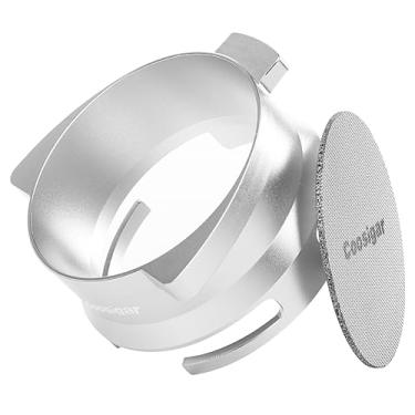 Imagem de Coosigar Funil dosador de café expresso de 54 mm e conjunto de tela de disco, funil de filtro de portafilter mãos livres com acionador de moedor. Serve para portafilters Breville de 54 mm. Tela