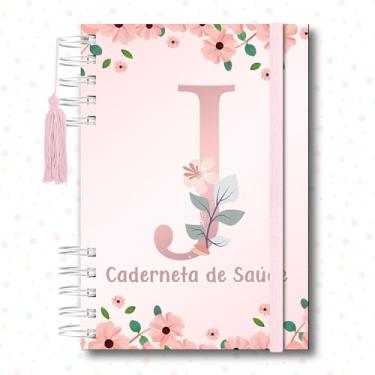 Imagem de Caderneta de Saúde da Criança, Caderno de Vacinação, Alfabeto Floral Rosa, 118 Páginas, 21,5 x 15,5 cm (J)