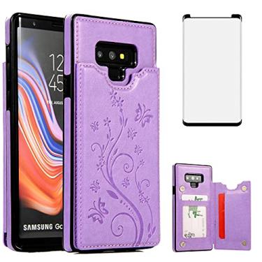 Imagem de Asuwish Capa de telefone para Samsung Galaxy Note 9 com protetor de tela de vidro temperado porta-cartões carteira suporte flip couro acessórios celulares Galaxies Note9 Gaxaly Glaxay Not S9 mulheres