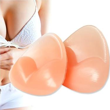 Imagem de SEEKUP Realçadores de seios com enchimento de silicone triangular, à prova d 'água, sutiã para biquíni esportivo, Pele, A-C Cup