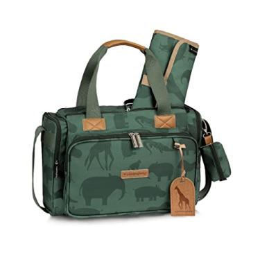 Imagem de Masterbag Baby Bolsa Térmica Anne Safari 3 Alças, Metais Prateado, 3 Compartimentos, Bolsos Laterais e Traseiro Térmicos com Fechamento em Zíper