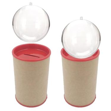 Imagem de Kit para Lembrancinhas e Mimos Luxo 6 Tubo Cofre 6x10cm 6 Esferas 6,5cm Transparentes Cofrinhos Bola Acrílica para Cenário ou Decoração de Natal