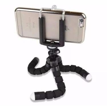 Imagem de Mini Tripe Articulável Flexível Preto Para Câmeras Celulares - BCS