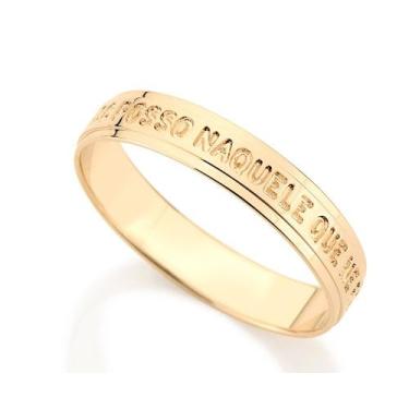 Imagem de Anel banhado ouro 3x 24k 18k e 22k feminino rommanel religioso tudo po