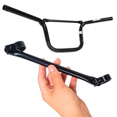 Imagem de Barra Travessa Barrinha Alumínio Guidão Moto Bike 190mm Preto 19CM Gui