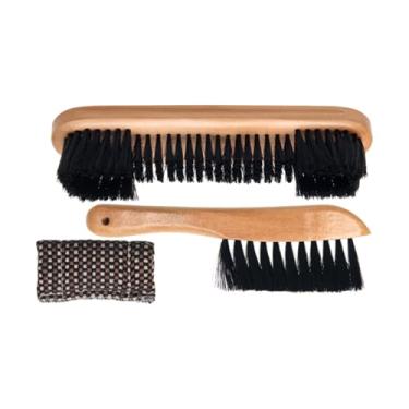 Imagem de Vaveren Conjunto de escovas para mesa de sinuca com cabo de madeira Limpador de mesa de sinuca Pano para limpeza de eixo de taco Limpeza e manutenção