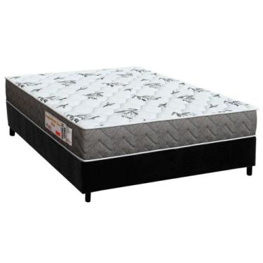 Imagem de Conjunto Box Casal: Colchão Espuma Orthoflex D33 ComfortPedic Black + 
