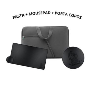 Imagem de Kit Case Capa Maleta Pasta Para Notebook Escritório + MousePad Preto D