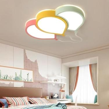 Imagem de Luzes de teto Viskee Luzes de teto LED reguláveis com controle remoto, Luzes de teto de quarto minimalistas modernas, Luzes de teto de desenho animado com design de balão colorido, Lustres v