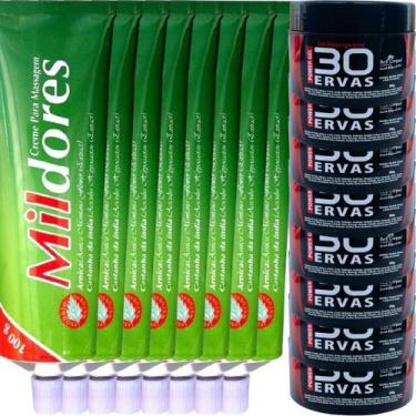 Imagem de Revenda Atacado 8 Gel 30 Ervas Power 300g + 8 Creme Para Massagem Mil 