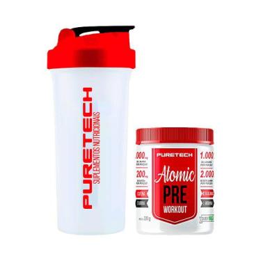 Imagem de Kit Atomic Pré-Workout 300g Sabor Maçã Verde + Coqueteleira 700ml - PU