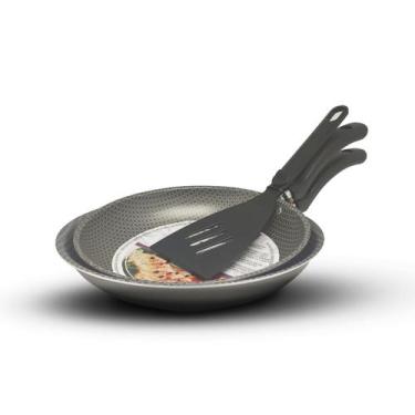 Imagem de kit 2 Frigideiras Antiaderentes Francesa com Espátula 18Cm  - Alegrete