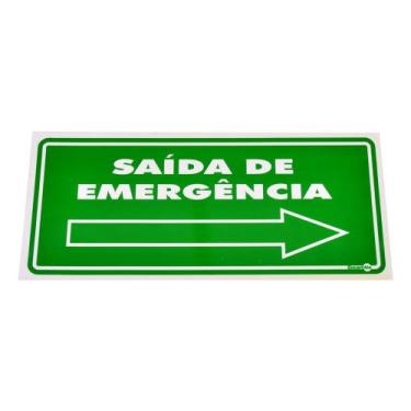 Imagem de Placa de Sinalização SAÍDA DE EMERGÊNCIA á Direita Ref PS 115 ENCARTAL