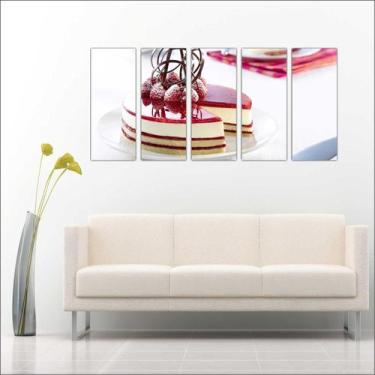 Imagem de Quadro Decorativo Padarias Cafeterias Pães Café Bolos Tortas 5 Peças G