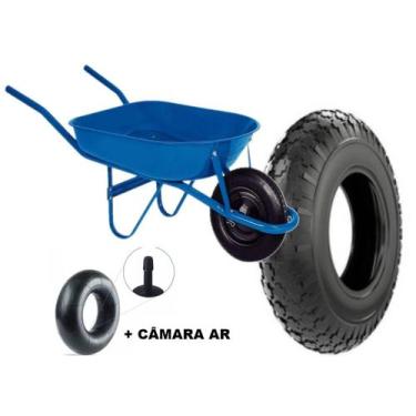 Imagem de Kit Pneu Para Carrinho de Mão e Carriola Aro 8 - 3.50-8 + Câmara De Ar