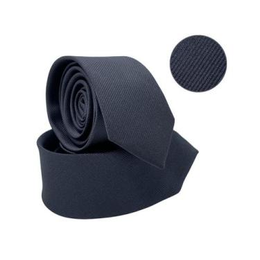 Imagem de 10 Gravatas Social Azul Noite Risco Fino Noivo Casamento - Rpires