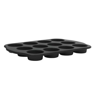 Imagem de Oster Assadeira para muffin/cupcake de aço carbono antiaderente Teston com 12 xícaras - preto fosco