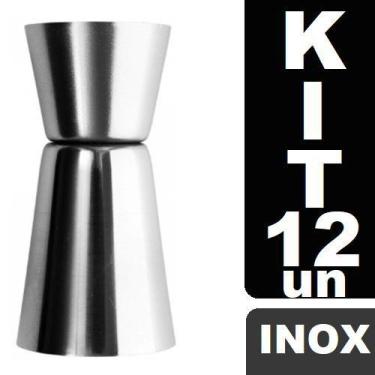 Imagem de Kit 12 Dosador Medidor Bebidas Inox 60 e 30ml Coquetel Drink - Top Rio