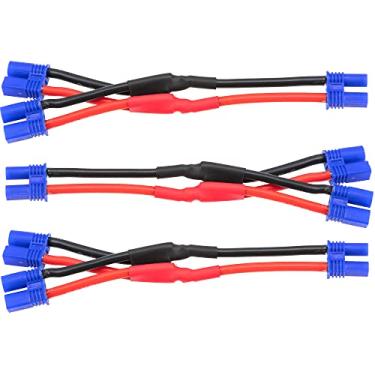 Imagem de 3Pcs HIRCQOO EC2 Plug 16AWG Soft Silicone Parallel 3.94" Y Splitter Harness Cable Adapter 1 Female to 2 Male for RC Car Truck Boat Quadcopter Airplanes Lipo Battery