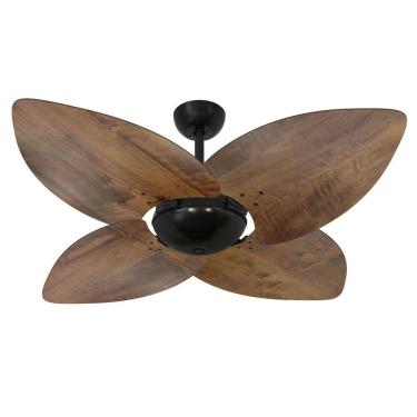 Imagem de Ventilador de Teto Volare Preto Dunamis Rádica Imbuia 110V