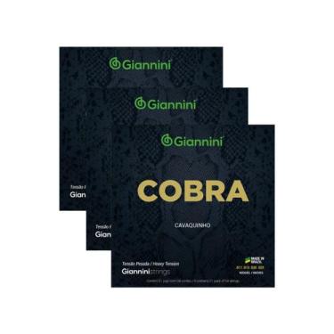 Imagem de Kit 3 Encordoamento Cavaquinho Giannini Cobra GESCP Níckel Pesada 0.01