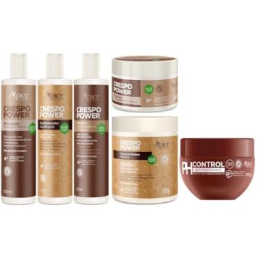 Imagem de Kit Apse Crespo Power Anti Porosidade Tratamento Capilar Completo 6 Produtos Ph Control Vegano