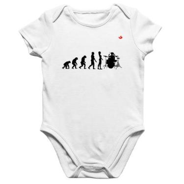 Imagem de Body Bebê Algodão Evolução da Baterista - Foca na Moda, Branco, M