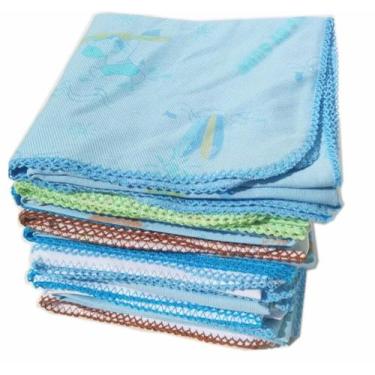 Imagem de Cueiro Flanelado Estampado 80x80 Com Croche Kit Com 10 - Dugu, Masculi