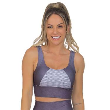 Imagem de Top Feminino Fitness Xtreme Prata - Manalinda, M, Prata