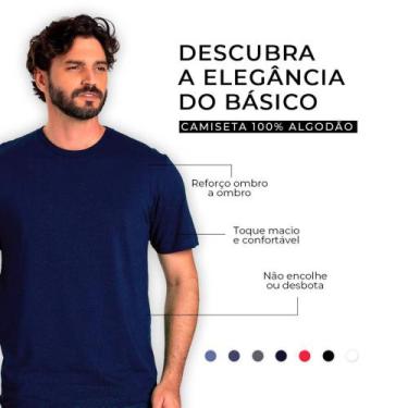 Imagem de Camiseta Masculina Básica 100 Algodão Lisas Atacado e Varejo - DALAMAR