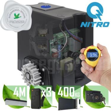 Imagem de Kit Motor Rossi Dz Atto Nitro 4m Crem 3 Control Portão 400kg
