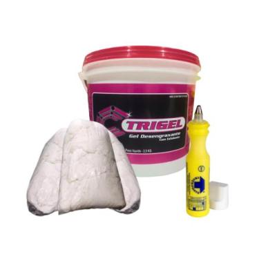 Imagem de Estopa de Algodao 2Kg, Marcador Industrial  & Gel Desengraxante Rosa -