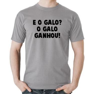 Imagem de Camiseta Algodão E o galo O galo ganhou! - Foca na Moda, Cinza, GG