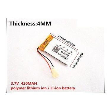 Imagem de Bateria 402540 3,7v 420mah  4mm X 25mm X 40mm Com 2 Fios - KMIG