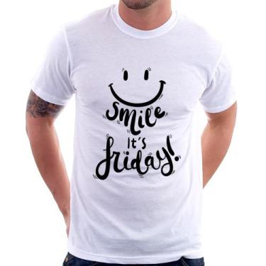 Imagem de Camiseta Smile, It's Friday! - Foca na Moda, Branco, GG