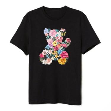 Imagem de Camiseta Teddy Urso Flower Masculina Feminina Flor Flores - Fenix cami