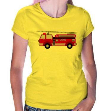 Imagem de Baby Look Caminhão de Bombeiro - Foca na Moda, Amarelo, P
