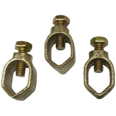 Imagem de Kit 3 Grampo de Aterramento Simples para Haste de 1/2 até 5/8 Conector