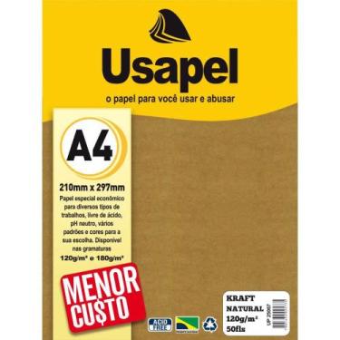 Imagem de Papel KRAFT Natural A4 120G - Pacote com 50 Folhas - Filiperson