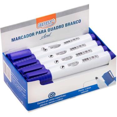 Imagem de Pincel para Quadro Branco Azul - Caixa com 12 Unidades - BRW