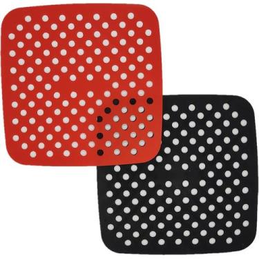 Imagem de Kit 2 Protetor Tapete Quadrado Silicone Airfryer Universal - Gedex